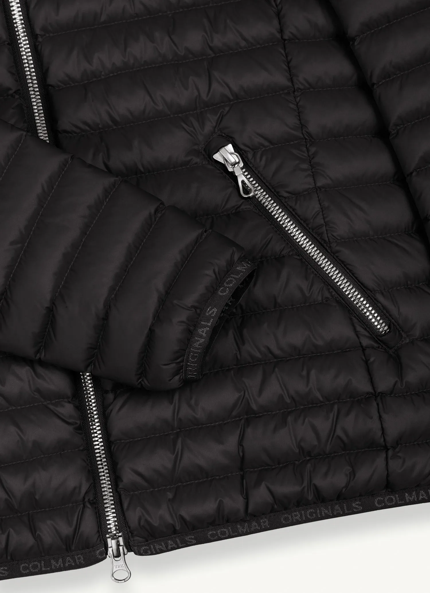 Black Down Jacket with Fixed Hood