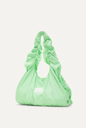 BORSA A SPALLA IN NYLON CRINCLE WATER REPELLENT 3079 - VERDE MENTA