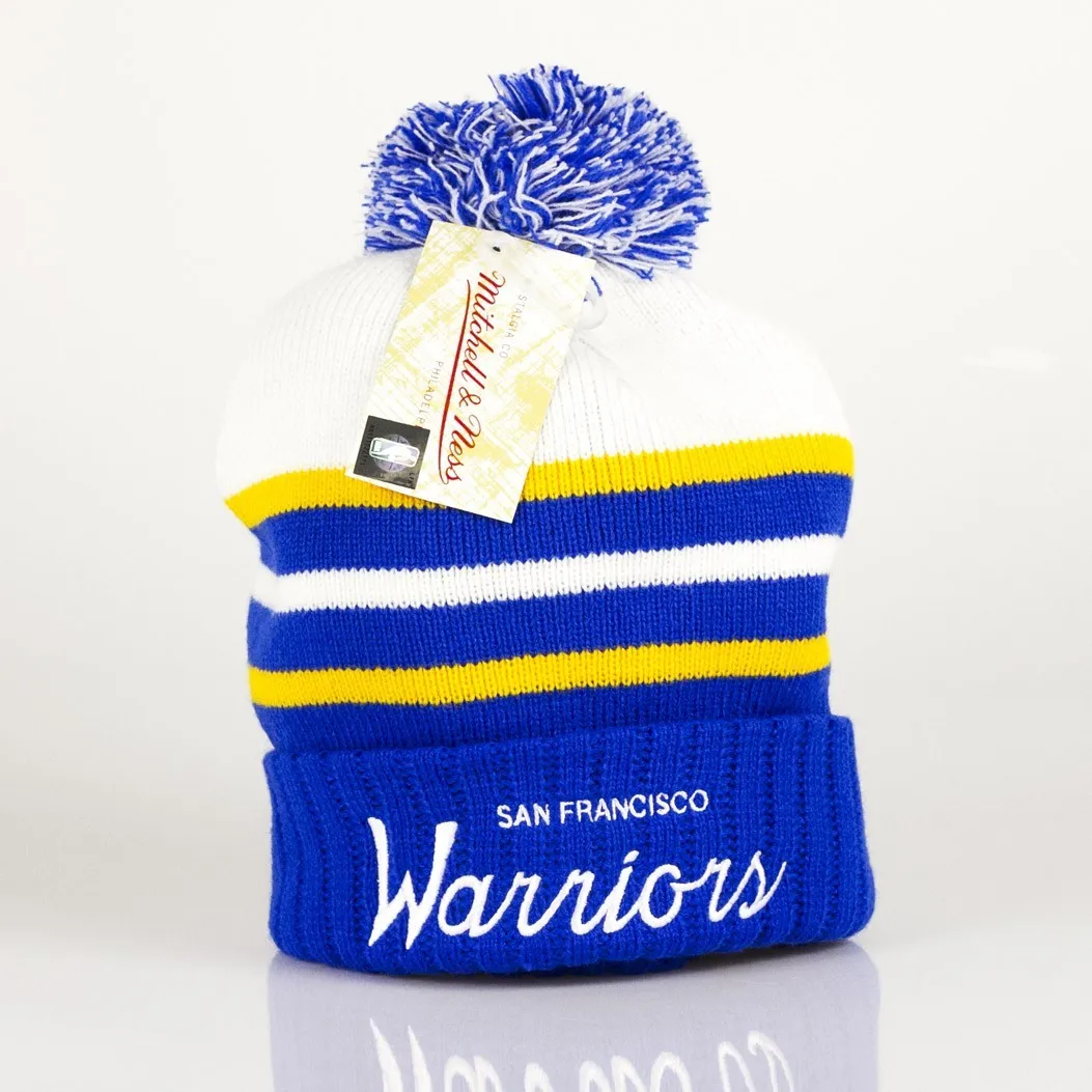 Cappello Pom Pom Uomo Nba Colour Block Special Script Knit Safwar Royal golden Yellow