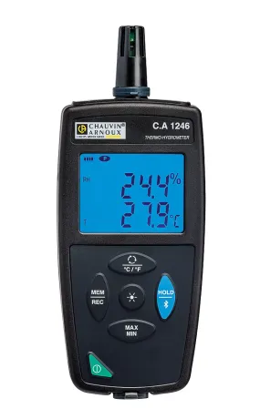 Igrometro Digitale Chauvin Arnoux CA 1246, +140 °F, +60 °C max., 98%RH max., interfaccia Bluetooth, USB 2.0