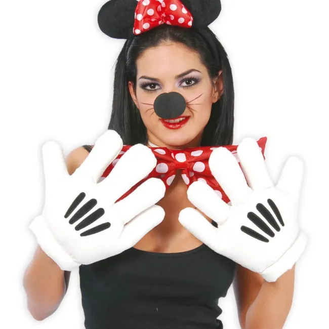 Large Mouse Gloves with Black Stripes - 22 cm