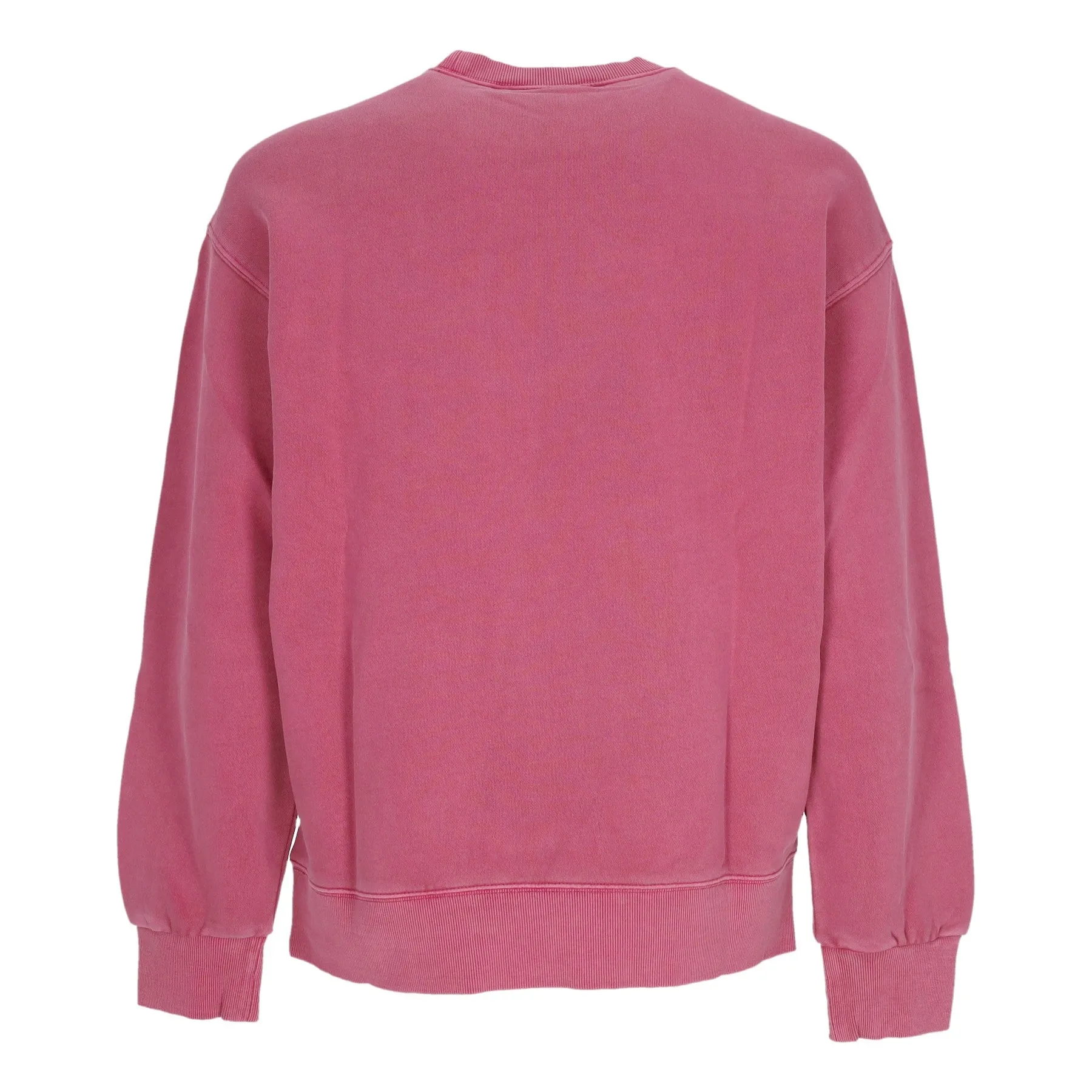 Magenta Garment-Dyed Nelson Sweatshirt with Girocollo for Men