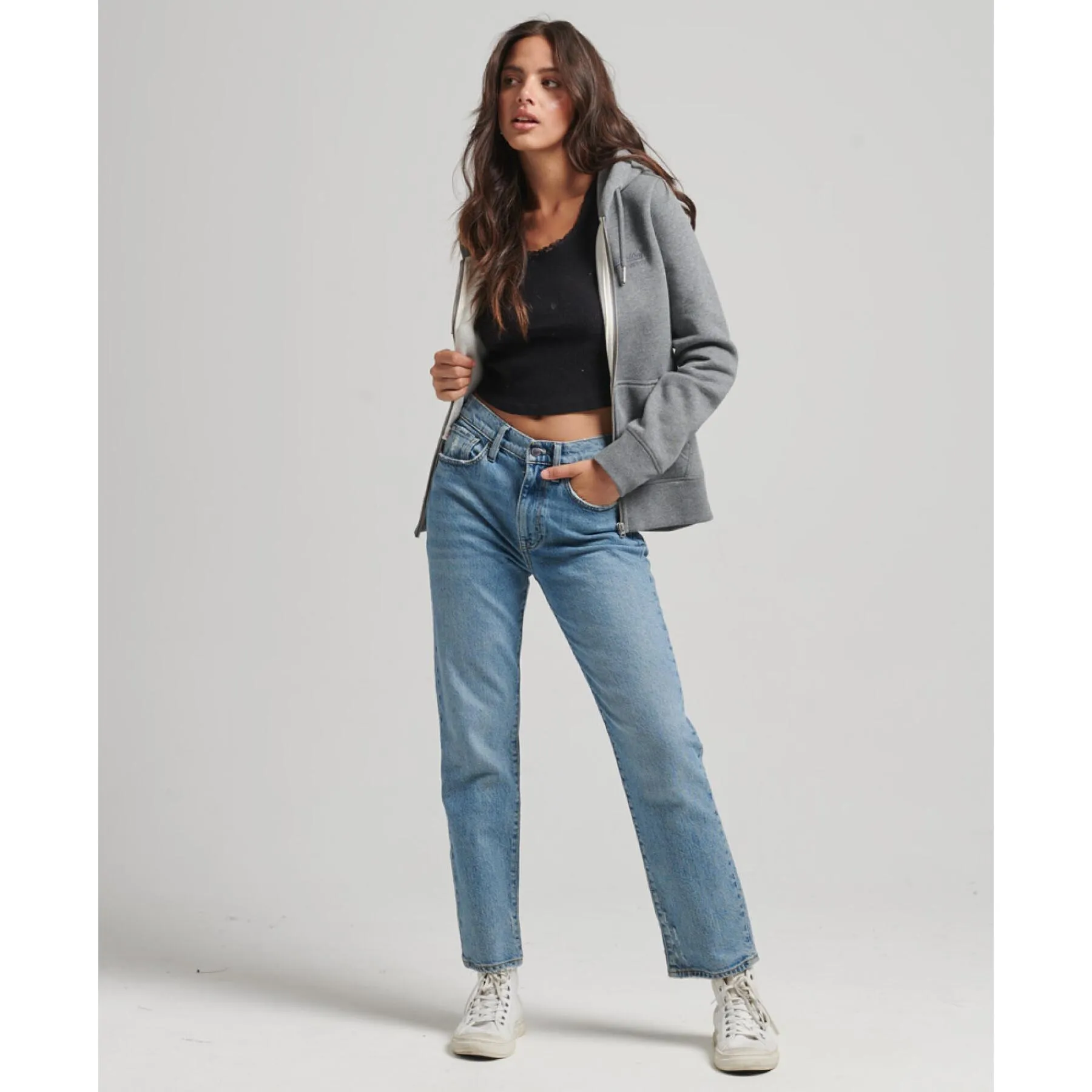 Organic Cotton Women's Hooded Sweatshirt Superdry Essential Logo