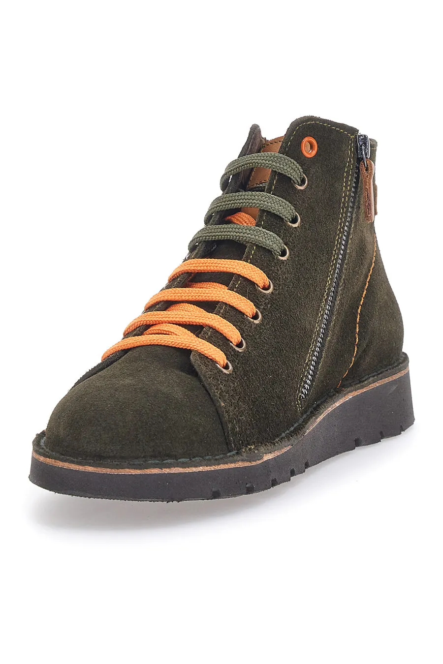  PITTARELLO Scarpe Stringate Alte Verdi In Pelle Scamosciata Pittarello Tierra 1280