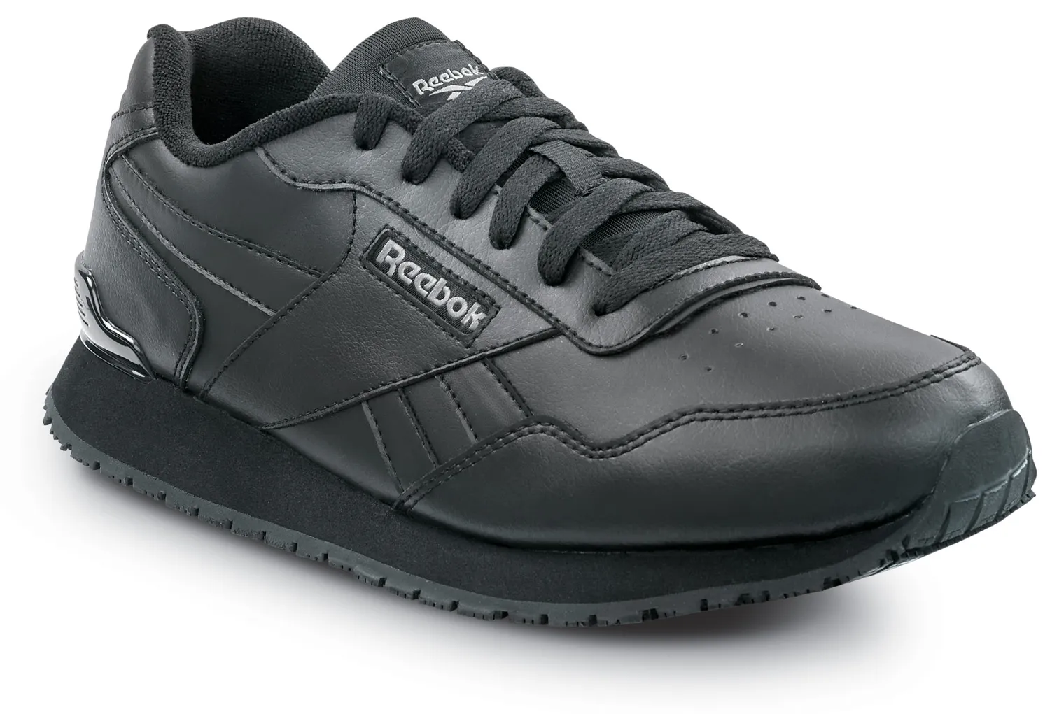 REEBOK Men's Harman Black Work Shoe with Slip-Resistant Sole