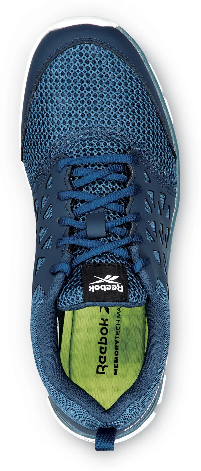 REEBOK Navy Men's Sublite Cushion Work Athletic Style Shoe with MaxTRAX Slip Resistant and Soft Toe