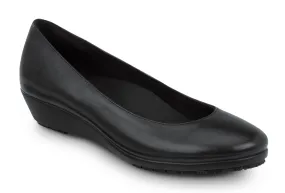 Black Women's SR MAX Bristol Wedge Dress Style MaxTRAX Slip Resistant Soft Toe Work Shoe