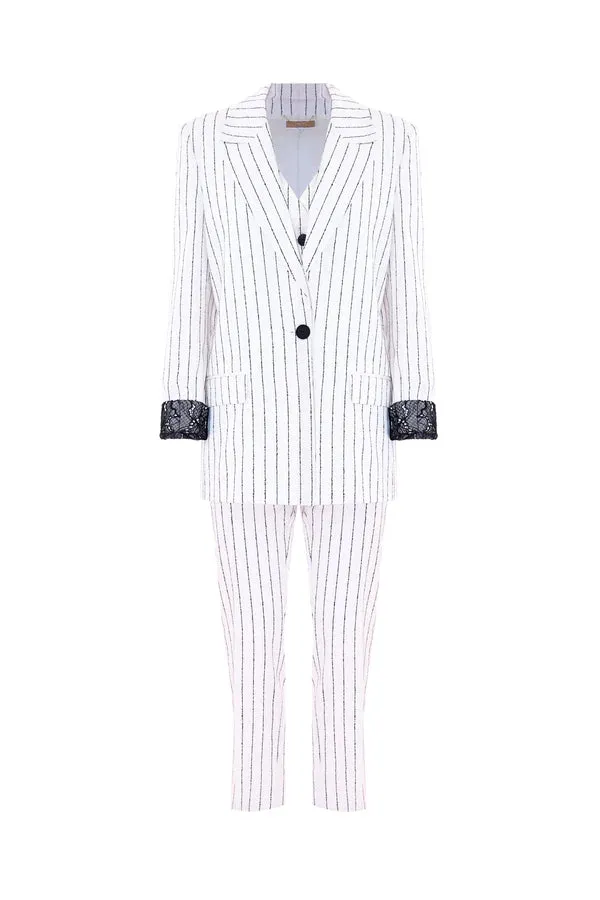 White Kocca Jacket with Applications