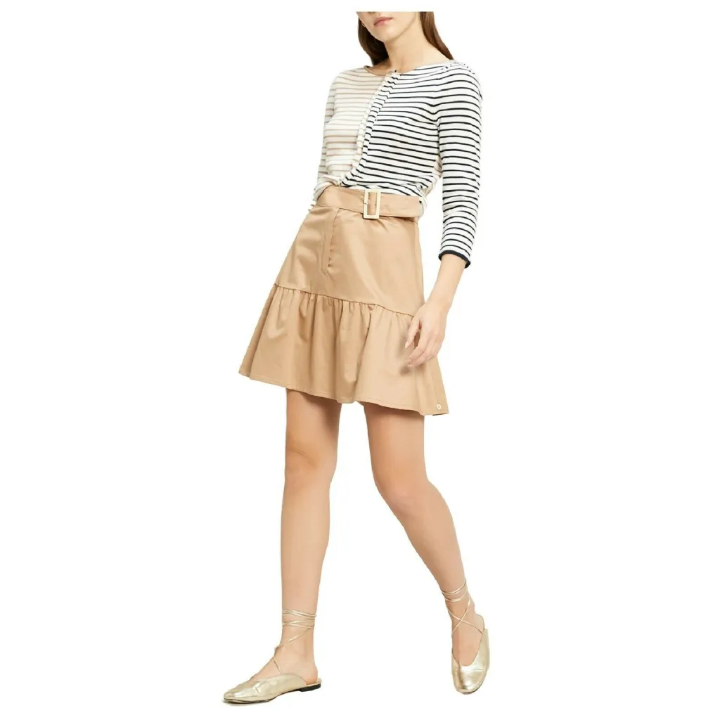 Women's ecru/beige/blue knitwear art 33610821 CILENO made of 100% cotton