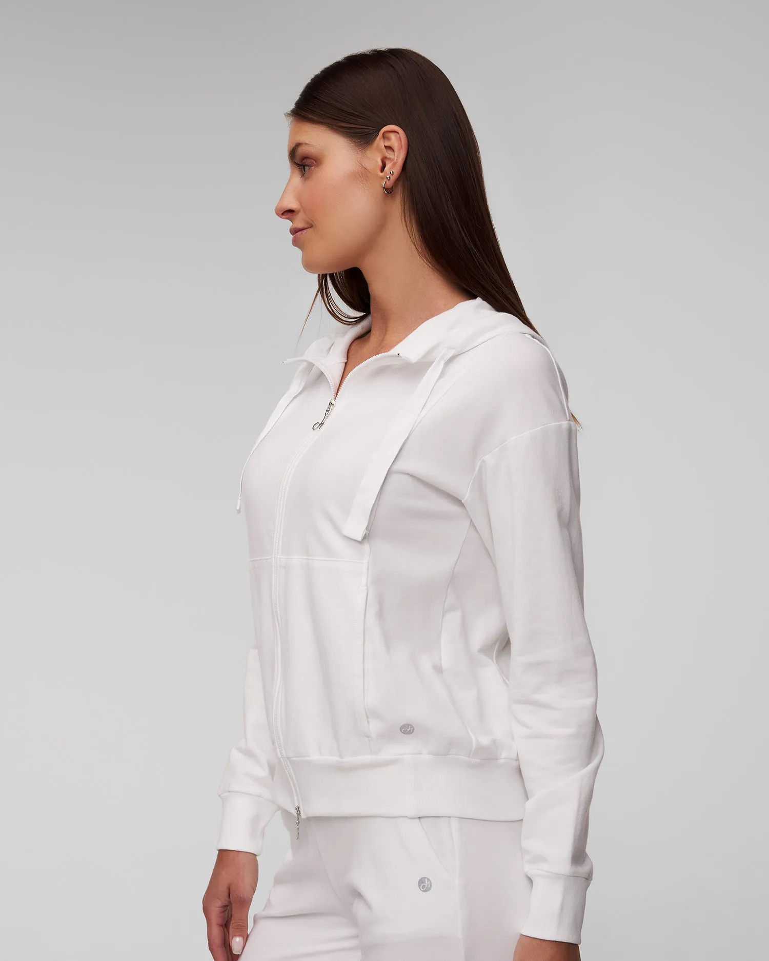 Women's White Hooded Sweatshirt Deha A00322-10001